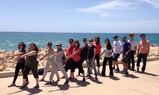 lab walking in synch on beach may 2014